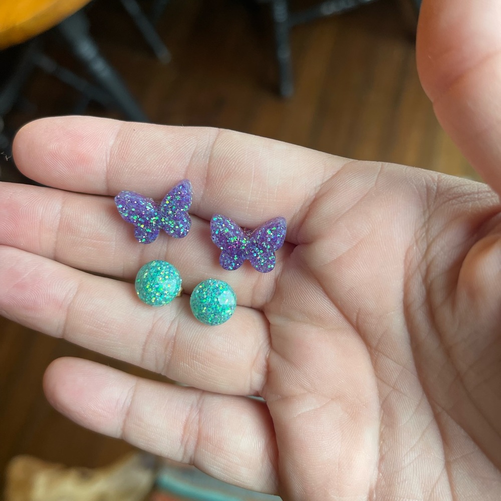 Glitter Resin Earring Set